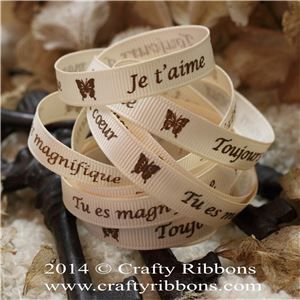 Vintage Butterflies Ribbon - French Cremé